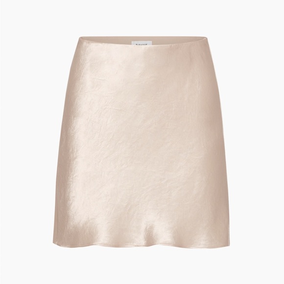 Babaton Slip Satin Mini Skirt in Denude - Picture 1 of 4